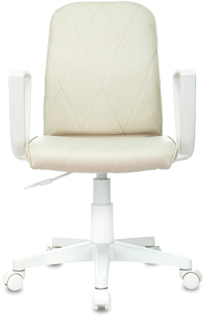 Кресло Бюрократ CH-W327 слоновая кость OR-10 эко.кожа крестов. пластик пластик белый