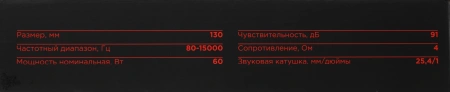 Колонки автомобильные Ural Молния АС-МЛ130 (без решетки) 120Вт 91дБ 4Ом 13см (5дюйм) (ком.:2кол.) широкополосные однополосные
