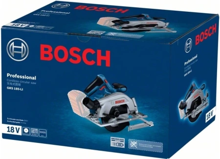 Циркулярная пила (дисковая) Bosch GKS 185-LI (ручная) D диска.:165мм (06016C1221)