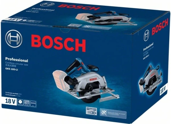 Циркулярная пила (дисковая) Bosch GKS 185-LI (ручная) D диска.:165мм (06016C1221)