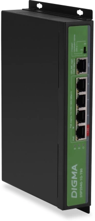 Коммутатор Digma DSP204G-1G-T80 5x1Гбит/с 4PoE 4PoE+ 1PoE++ 80W неуправляемый