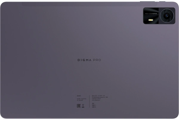 Планшет Digma Pro Zenith T606 (1.6) 8C RAM6Gb ROM128Gb 11" IPS 1920x1200 4G 2Sim Android 14 графит 13Mpix 5Mpix BT WiFi microSD 1Tb 8000mAh