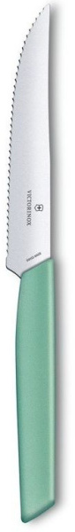 Нож кухонный Victorinox Swiss Modern (6.9006.12W41) стальной столовый для стейка лезв.120мм серрейт. заточка мятный