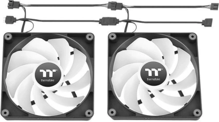 Вентилятор для корпуса Thermaltake CT140 Sync Reverse ARGB 140х140x25 черный 4-pin 32.8дБ (упак.:2шт) (CL-F174-PL14SW-A) Ret