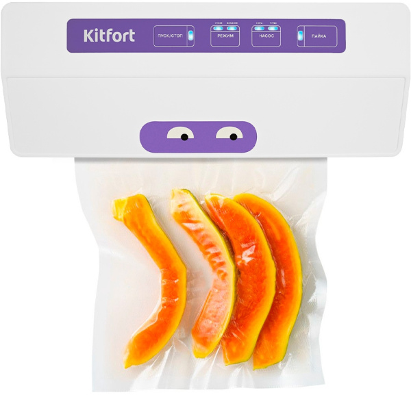 Вакуумный упаковщик Kitfort КТ-1523-1 110Вт белый/фиолетовый