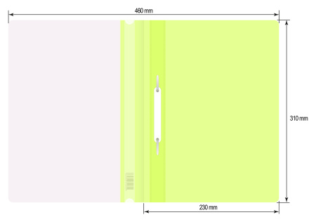 Папка-скоросшиватель Бюрократ Double Neon -PSLDNE/YEL A4 прозрач.верх.лист пластик желтый 0.14/0.18