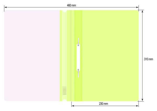 Папка-скоросшиватель Бюрократ Double Neon -PSLDNE/YEL A4 прозрач.верх.лист пластик желтый 0.14/0.18