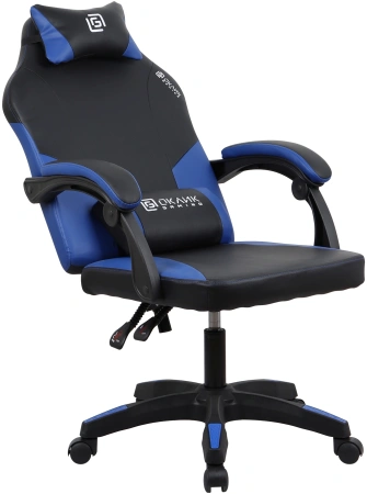 Кресло игровое Оклик Spirit черный/синий сиденье черный/синий искусст.кожа/сетка с подголов. крестов