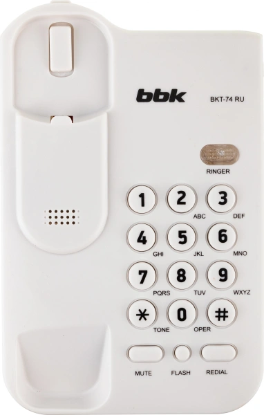 Телефон проводной BBK BKT-74 RU белый