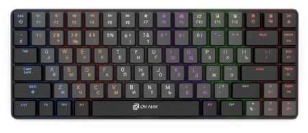 Клавиатура Оклик K615X механическая серый/серебристый USB slim Multimedia for gamer LED (1934413)