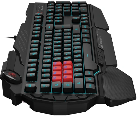 Клавиатура A4Tech Bloody B318 черный USB Multimedia for gamer LED (подставка для запястий)