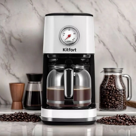 Кофеварка капельная Kitfort КТ-7216 900Вт белый/черный