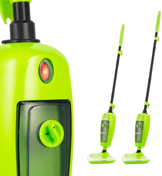 Швабра паровая Kitfort КТ-1055 1000Вт зеленый