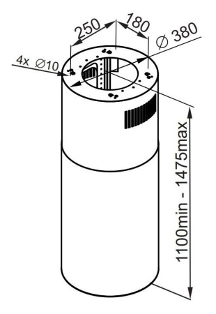 Вытяжка каминная Maunfeld Lee Push 39 черный управление: кнопочное (1 мотор)