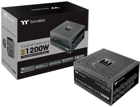 Блок питания Thermaltake ATX 1200W Toughpower GF3 Gen.5 80+ gold 24pin APFC 140mm fan color LED 12xSATA Cab Manag RTL