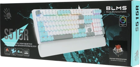 Клавиатура A4Tech Bloody S515R механическая белый USB for gamer LED (S515R ICY WHITE)
