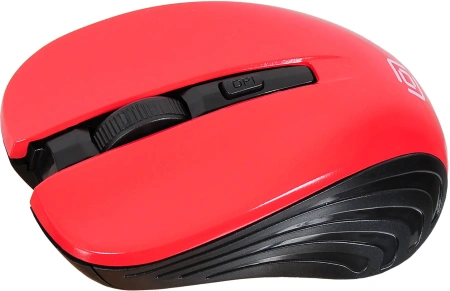 Мышь Оклик 545MW черный/красный оптическая (1600dpi) беспроводная USB для ноутбука (4but)