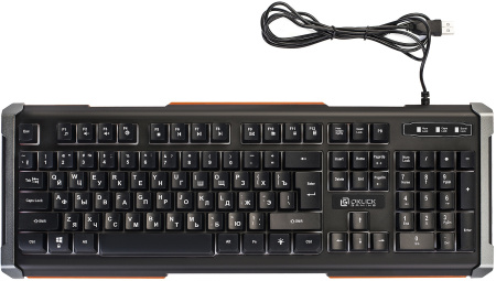 Клавиатура Оклик 717G BLACK DEATH черный/серый USB Multimedia for gamer LED