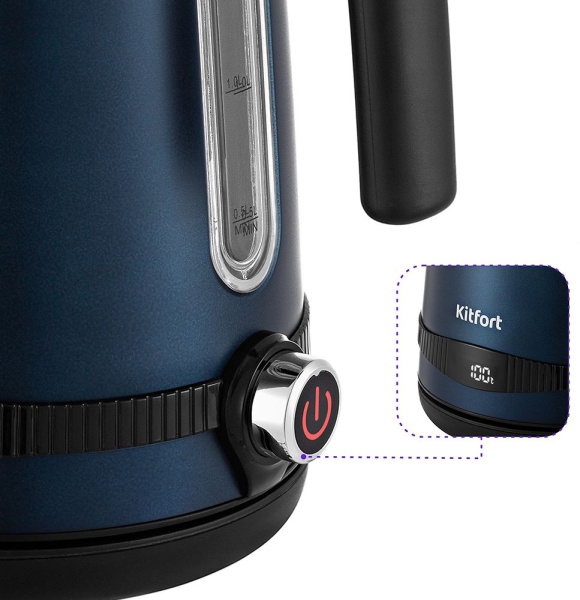 Чайник электрический Kitfort КТ-6121-3 1.7л. 2200Вт синий (корпус: нержавеющая сталь/пластик)