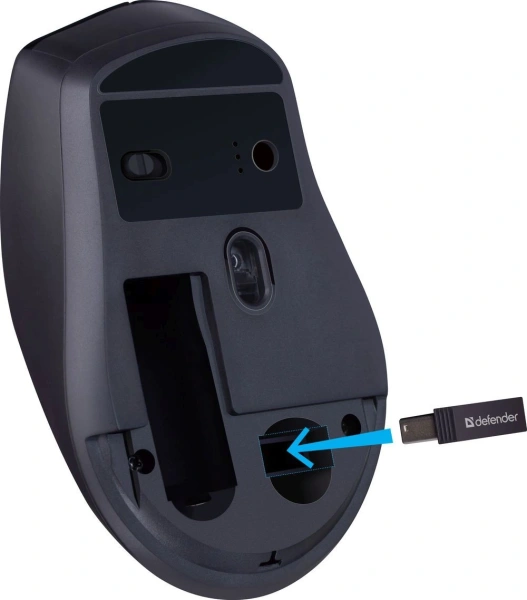 Мышь Defender Effect X MS-095 черный оптическая 1600dpi беспров. USB 5but (52095)