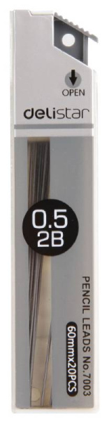 Грифель Deli E7003 0.5мм 2B туба