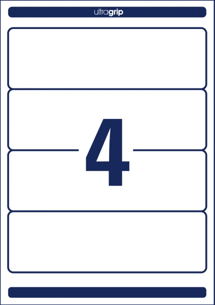 Этикетки Avery Zweckform L4761-25 A4 61x192мм 4шт на листе/80г/м2/25л./белый самоклей. универсальная