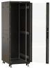 Шкаф коммутационный Hyperline (TTBR-3266-AS-RAL9004) напольный 32U 600x600мм пер.дв.стекл задн.дв.спл.стал.лист 2 бок.пан. 800кг черный 510мм 81.5кг 1610мм IP20 сталь