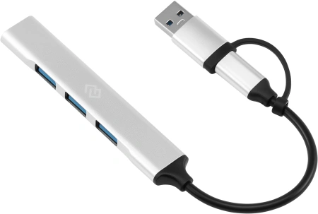 Разветвитель USB-C+ USB-A Digma DHUB-4USB-AC-2.0 4порт. черный