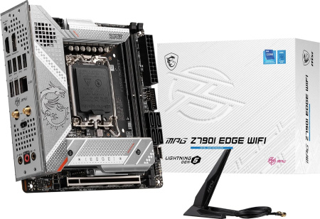 Материнская плата MSI MPG Z790I EDGE WIFI Soc-1700 Intel Z790 2xDDR5 mini-ITX AC`97 8ch(7.1) 2.5Gg R