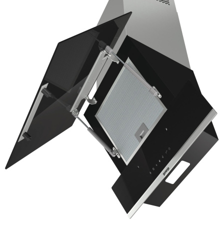 Вытяжка каминная Gorenje WHI649X21P черный управление: сенсорное (1 мотор)