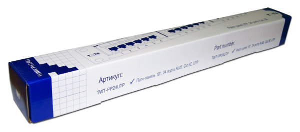 Патч-панель Lanmaster TWT-PP24UTP 19" 1U 24xRJ45 кат.5e UTP