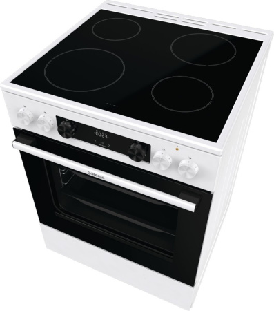 Плита Электрическая Gorenje GEC6C40WD белый стеклокерамика (без крышки)