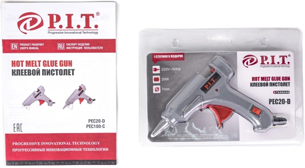 Клеевой пистолет P.I.T. PEC20-D 20Вт 11гр/мин стерж.:7мм