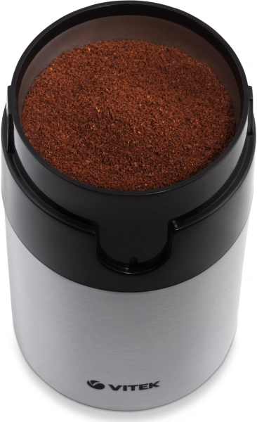 Кофемолка Vitek VT-1540 SR 120Вт сист.помол.:ротац.нож вместим.:40гр серебристый