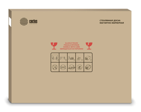 Доска стеклянная Cactus CS-GBD-90x120-BK стеклянная черный 90x120см стекло