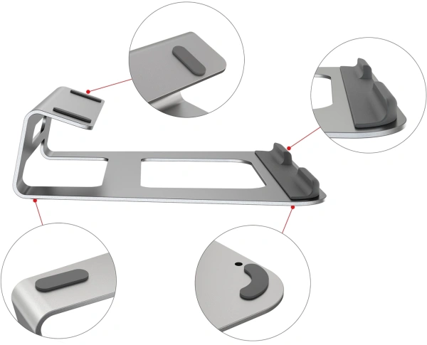 Подставка Cactus для ноутбука сереб. (CS-NB-AL)