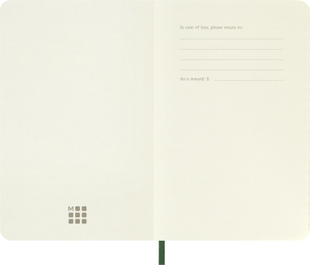 Блокнот Moleskine CLASSIC SOFT QP611K15 Pocket 90x140мм 192стр. линейка мягкая обложка зеленый