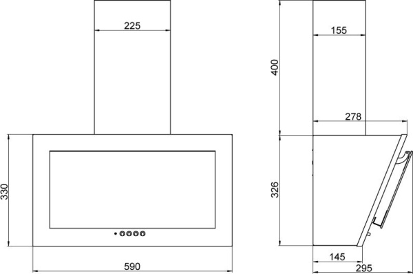 Вытяжка каминная Elikor Коралл 60П-430-К3Д белый управление: кнопочное (1 мотор)
