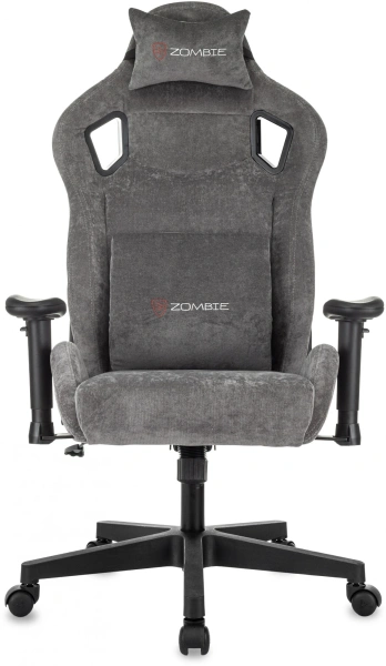 Кресло игровое Zombie Ghost Fabric серый Light-19 с подголов. крестов. пластик