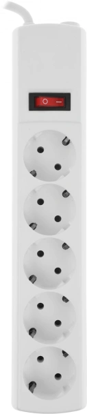 Сетевой фильтр Юнивольт 00-00000406 3м (5 розеток) белый (коробка)