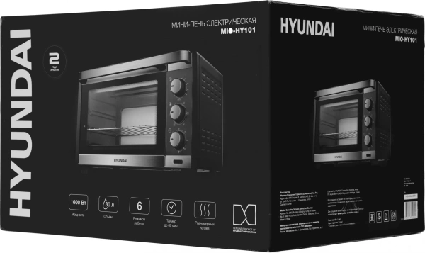 Мини-печь Hyundai MIO-HY101 30л. 1600Вт черный