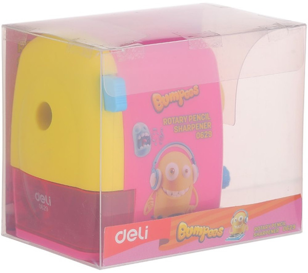 Точилка для карандашей механическая Deli E0629 miYou 1 отверстие пластик ассорти