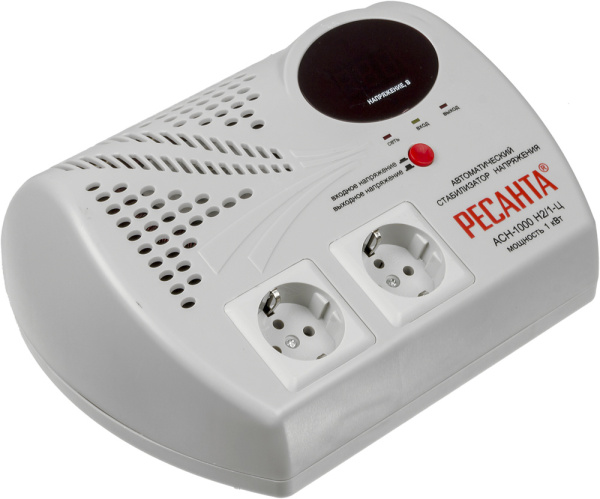 Стабилизатор напряжения Ресанта АСН-1000 Н2/1-Ц однофазный серый (63/6/13)