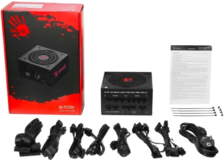 Блок питания Bloody ATX 750W BD-PS750G 80+ gold (20+4pin) APFC 120mm fan 6xSATA Cab Manag RTL