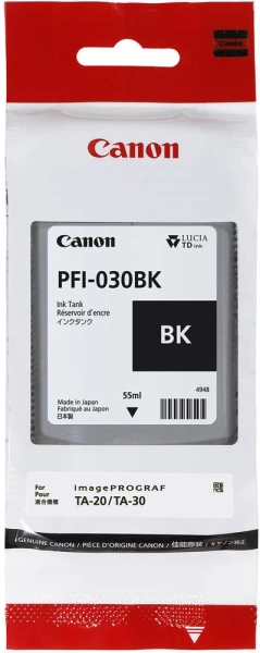 Картридж струйный Canon PFI-030BK 3489C001 черный (55мл) для Canon imagePROGRAF TA-20, TA-30, TM-240, TM-340.