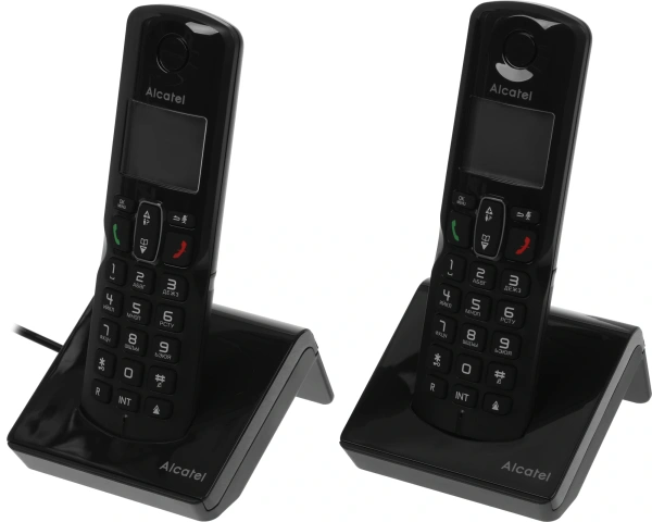 Р/Телефон Dect Alcatel S230 DUO RU черный (труб. в компл.:2шт) АОН