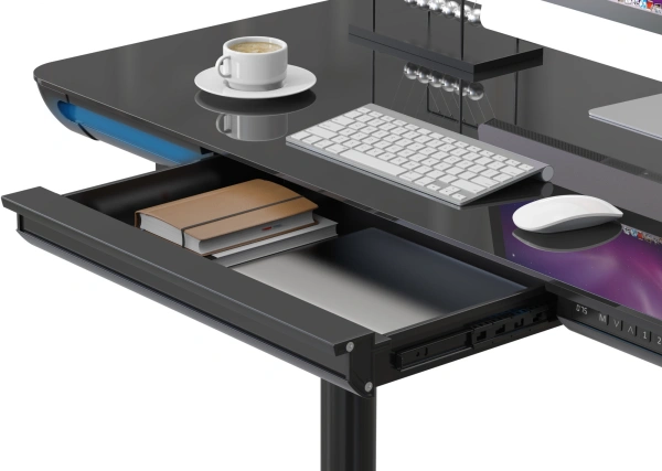 Стол для компьютера Cactus CS-EGD-BK-LED столешница закаленное стекло черный каркас черный 120x71x60см