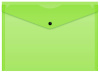 Конверт на кнопке Бюрократ Double Neon DNEPK803A4LETT A4 гориз. пластик 0.15мм салатовый