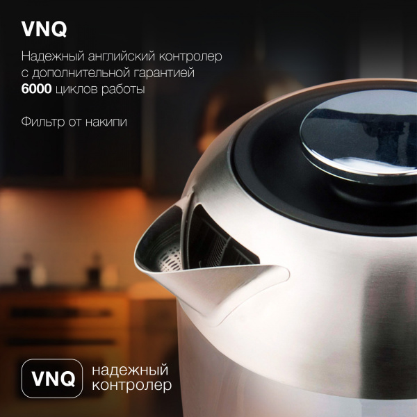 Чайник электрический Hyundai HYK-G4034 1.8л. 2200Вт черный/прозрачный (корпус: стекло)