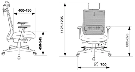 Кресло руководителя Бюрократ Expert черный TW-01 38-418 сетка/ткань с подголов. крестов. пластик